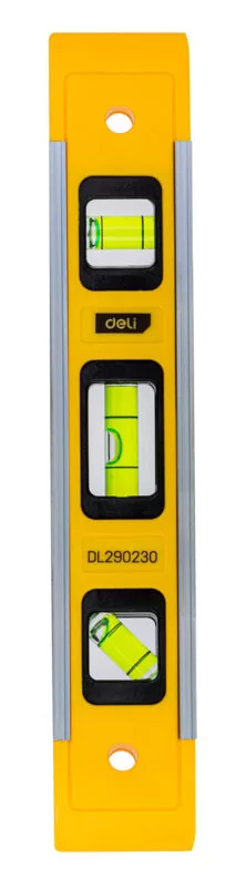 DELI αλφάδι DL290230 με 3 μάτια, πλαστικό, μαγνητικό, 23cm