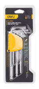 DELI σετ κλειδιά Allen DL3088 με μακρύ βραχίονα, 1.5-10mm, Cr-V, 9τμχ 3