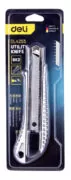 DELI μεταλλικό κοπίδι με ασφάλεια DL4255, 18mm, ασημί 3
