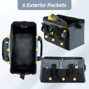 DELI τσάντα εργαλείων χειρός DL430018, υφασμάτινη, 40x20x27cm, γκρι 2
