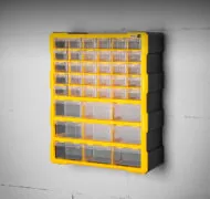 DELI ταμπακιέρα DL432039, 39 θέσεων, 38x16x47.5cm, πλαστική, κίτρινη/μαύρη 5