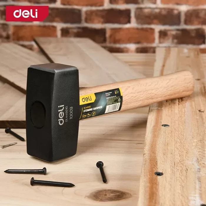 DELI βαριοπούλα DL448010 με ξύλινη λαβή, 1000gr, 270mm 4 DELI βαριοπούλα DL448010 με ξύλινη λαβή, 1000gr, 270mm - Image 2