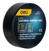 DELI μονωτική ταινία υψηλής αντοχής DL5261, 18mm x 9.15m, μαύρη 2 DELI μονωτική ταινία υψηλής αντοχής DL5261, 18mm x 9.15m, μαύρη 1