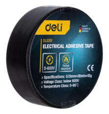 DELI μονωτική ταινία υψηλής αντοχής DL5261, 18mm x 9.15m, μαύρη