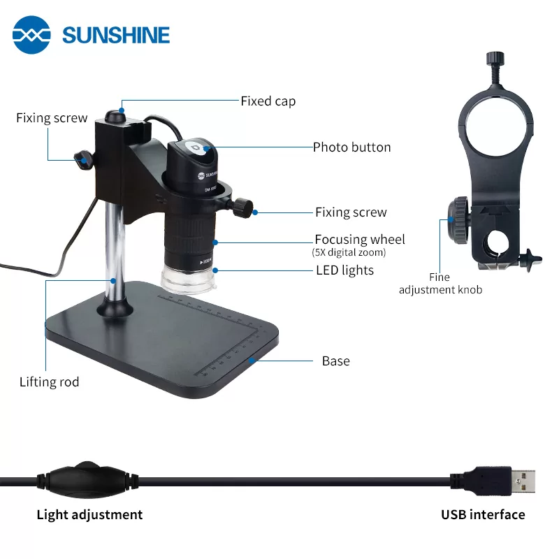 SUNSHINE ψηφιακό μικροσκόπιο DM-1000S, 50x-1000x, USB, LED 12 SUNSHINE ψηφιακό μικροσκόπιο DM-1000S, 50x-1000x, USB, LED - Image 10