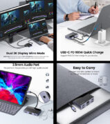 ORICO docking station DM-5P, 5 θυρών, USB-C σύνδεση, 100W PD, 4K, μαύρο 2