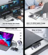 ORICO docking station DM-5P, 5 θυρών, USB-C σύνδεση, 100W PD, 4K, μαύρο 2