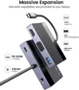 ORICO docking station DM-5P, 5 θυρών, USB-C σύνδεση, 100W PD, 4K, μαύρο 3