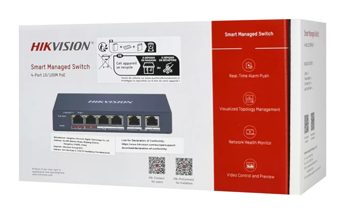 HIKVISION Managed switch DS-3E1106HP-EI, 4x PoE & 2x RJ45 ports, 100Mbps 6 HIKVISION Managed switch DS-3E1106HP-EI, 4x PoE & 2x RJ45 ports, 100Mbps - Image 4