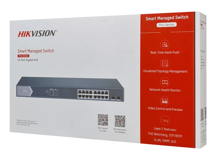 HIKVISION Managed switch DS-3E1518P-SI, 16x PoE & 2x SFP ports, 1000Mbps 6 HIKVISION Managed switch DS-3E1518P-SI, 16x PoE & 2x SFP ports, 1000Mbps - Image 4