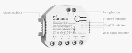 SONOFF smart διακόπτης DUALR3, 2-Gang, WiFi, 15A, λευκός 6