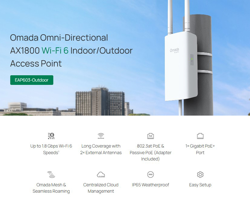 TP-LINK access point EAP603-Outdoor, WiFi 6, Mesh, AX1800, EU/1.0 4 TP-LINK access point EAP603-Outdoor, WiFi 6, Mesh, AX1800, EU/1.0 - Image 2