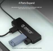 ORICO USB hub FL01, 4x θυρών, USB 2.0, 480Mbps, USB σύνδεση, μαύρο 7 ORICO USB hub FL01, 4x θυρών, USB 2.0, 480Mbps, USB σύνδεση, μαύρο 2