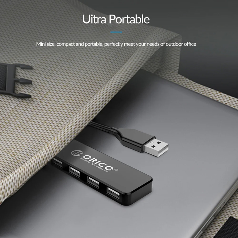 ORICO USB hub FL01, 4x θυρών, USB 2.0, 480Mbps, USB σύνδεση, μαύρο 5 ORICO USB hub FL01, 4x θυρών, USB 2.0, 480Mbps, USB σύνδεση, μαύρο - Image 3