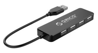ORICO USB hub FL01, 4x θυρών, USB 2.0, 480Mbps, USB σύνδεση, μαύρο 1 ORICO USB hub FL01, 4x θυρών, USB 2.0, 480Mbps, USB σύνδεση, μαύρο