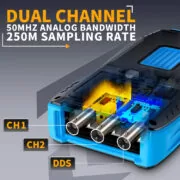 FNIRSI 3 σε 1 παλμογράφος/πολύμετρο/signal generator χειρός 2C53T, επαναφορτιζόμενο 2