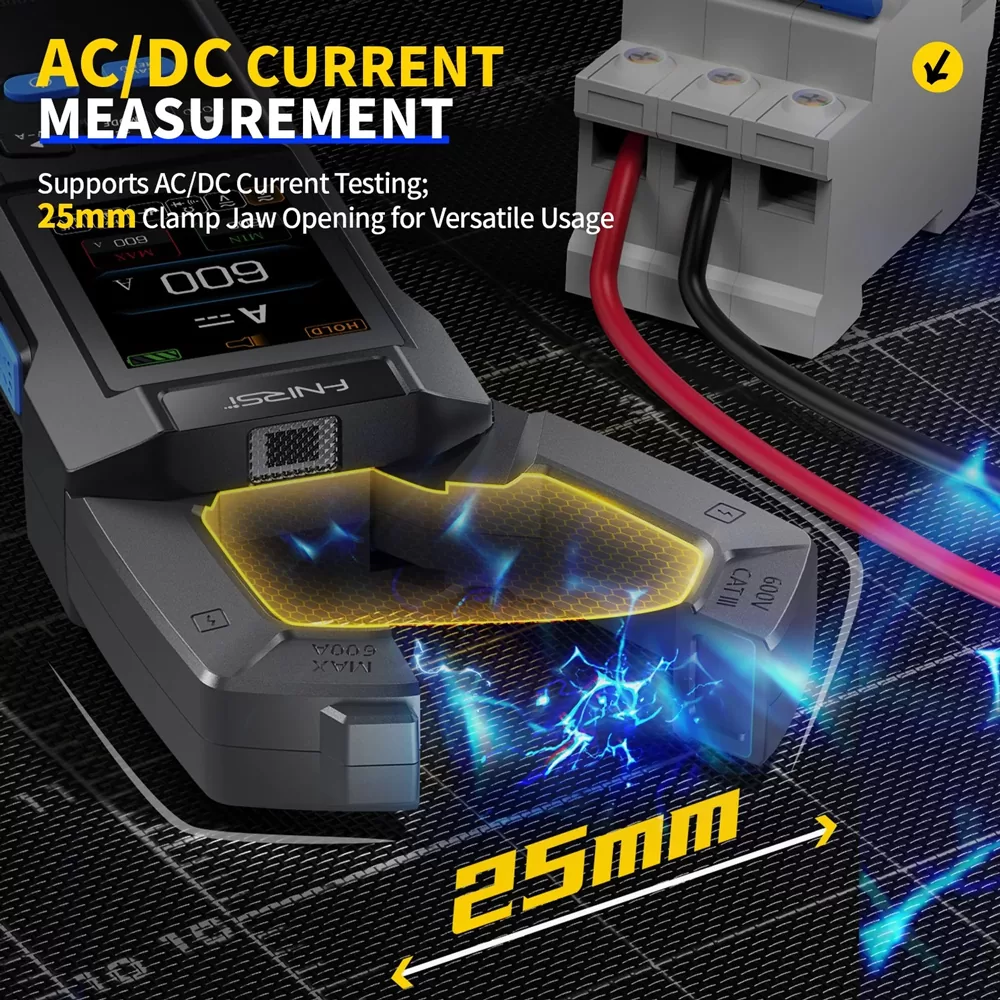 FNIRSI ψηφιακή αμπεροτσιμπίδα/πολύμετρο DMC-100, 600A AC/DC, NCV, True RMS, επαναφορτιζόμενη 5 FNIRSI ψηφιακή αμπεροτσιμπίδα/πολύμετρο DMC-100, 600A AC/DC, NCV, True RMS, επαναφορτιζόμενη - Image 3