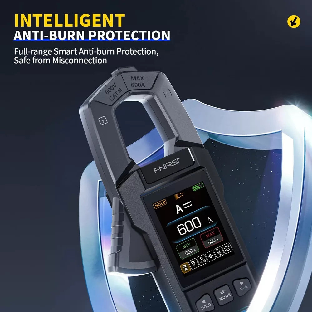 FNIRSI ψηφιακή αμπεροτσιμπίδα/πολύμετρο DMC-100, 600A AC/DC, NCV, True RMS, επαναφορτιζόμενη 9 FNIRSI ψηφιακή αμπεροτσιμπίδα/πολύμετρο DMC-100, 600A AC/DC, NCV, True RMS, επαναφορτιζόμενη - Image 7