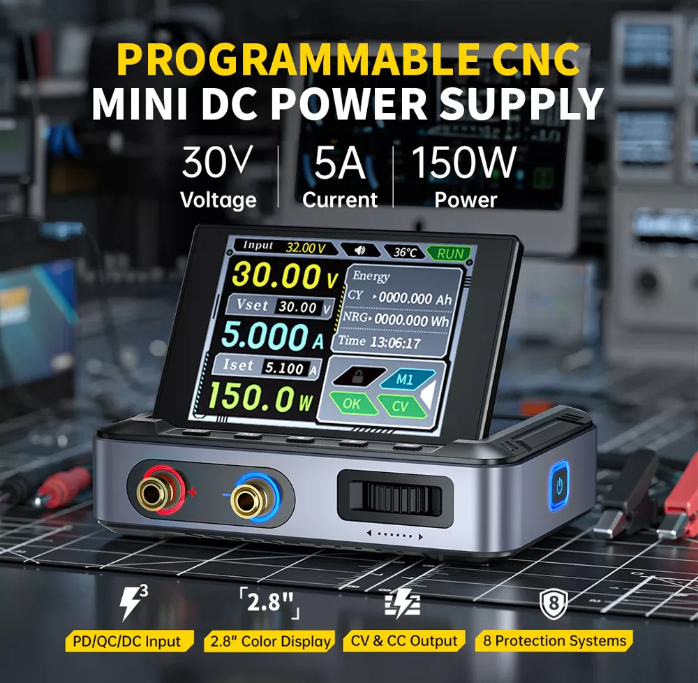 FNIRSI μίνι τροφοδοτικό πάγκου DPS-150, 150W 5 FNIRSI μίνι τροφοδοτικό πάγκου DPS-150, 150W - Image 3