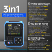 FNIRSI 3 σε 1 παλμογράφος/signal generator/transistor tester χειρός DSO-TC3, επαναφορτιζόμενο 2
