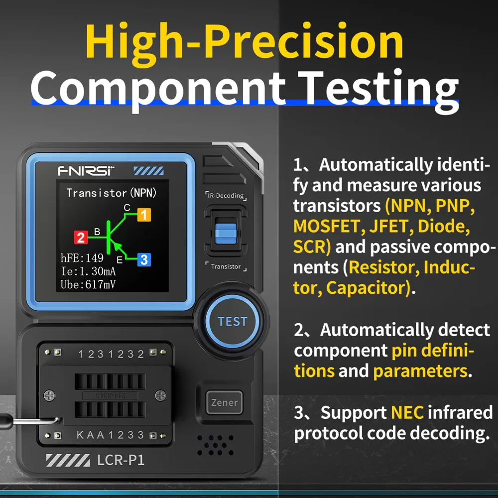FNIRSI transistor tester LCR-P1, επαναφορτιζόμενο 5 FNIRSI transistor tester LCR-P1, επαναφορτιζόμενο - Image 3