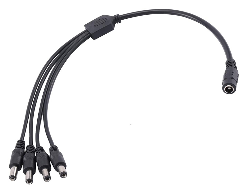 FOLKSAFE splitter DC1F4M, 1 θηλυκό σε 4 αρσενικά, 5.5x2.1mm, 4τμχ 3 FOLKSAFE splitter DC1F4M, 1 θηλυκό σε 4 αρσενικά, 5.5x2.1mm, 4τμχ
