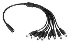 FOLKSAFE splitter DC1F8M, 1 θηλυκό σε 8 αρσενικά, 5.5x2.1mm, 4τμχ 1