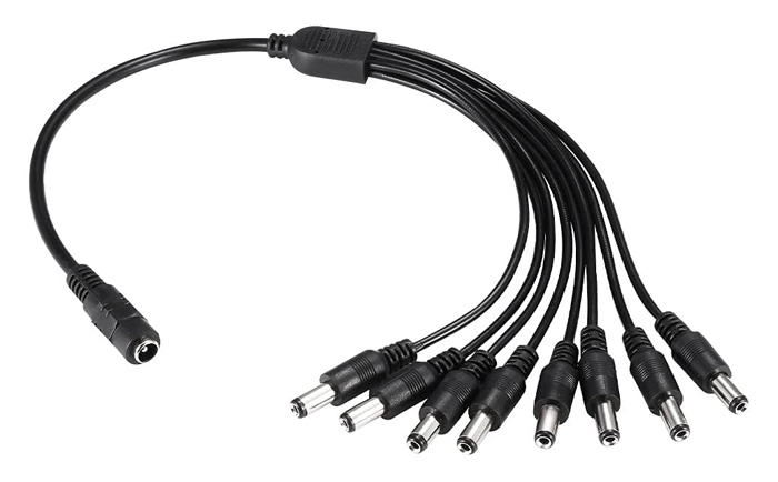 FOLKSAFE splitter DC1F8M, 1 θηλυκό σε 8 αρσενικά, 5.5x2.1mm, 4τμχ 3 FOLKSAFE splitter DC1F8M, 1 θηλυκό σε 8 αρσενικά, 5.5x2.1mm, 4τμχ