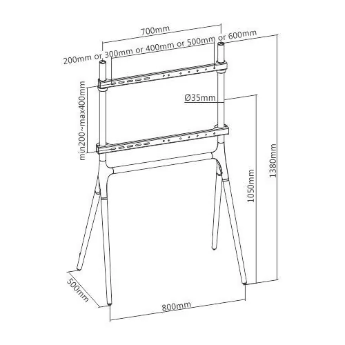 BRATECK βάση τηλεόρασης δαπέδου FS12-46F-01, 49-70", έως 40kg 10 BRATECK βάση τηλεόρασης δαπέδου FS12-46F-01, 49-70", έως 40kg - Image 8