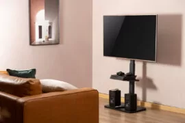 BRATECK βάση τηλεόρασης δαπέδου FS32-46, 37-75", έως 40kg, με ράφι 2