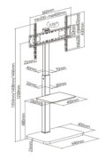 BRATECK βάση τηλεόρασης δαπέδου FS32-46, 37-75", έως 40kg, με ράφι 15 BRATECK βάση τηλεόρασης δαπέδου FS32-46, 37-75", έως 40kg, με ράφι 7