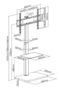 BRATECK βάση τηλεόρασης δαπέδου FS32-46, 37-75", έως 40kg, με ράφι 7