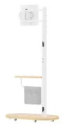 BRATECK βάση τηλεόρασης δαπέδου FS54-22T-02W, 17-43", έως 15kg, με ράφι & ροδάκια, λευκή 6