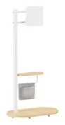 BRATECK βάση τηλεόρασης δαπέδου FS54-22T-02W, 17-43", έως 15kg, με ράφι & ροδάκια, λευκή