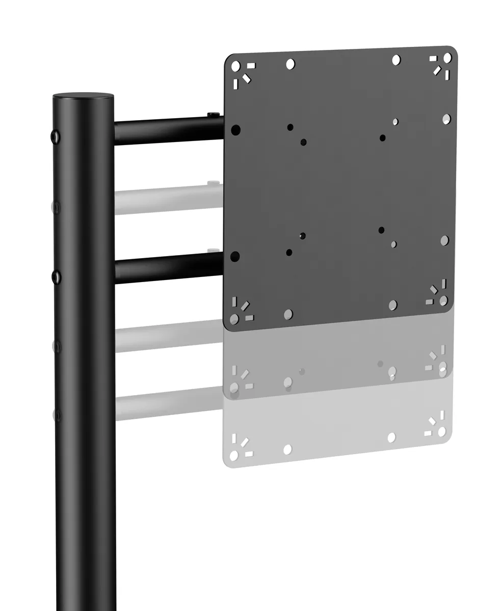 BRATECK βάση τηλεόρασης δαπέδου FS54-22T-02W, 17-43", έως 15kg, με ράφι & ροδάκια, μαύρη 4 BRATECK βάση τηλεόρασης δαπέδου FS54-22T-02W, 17-43", έως 15kg, με ράφι & ροδάκια, μαύρη - Image 2