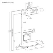 BRATECK βάση τηλεόρασης δαπέδου FS54-22T-02W, 17-43", έως 15kg, με ράφι & ροδάκια, μαύρη 13 BRATECK βάση τηλεόρασης δαπέδου FS54-22T-02W, 17-43", έως 15kg, με ράφι & ροδάκια, μαύρη 6