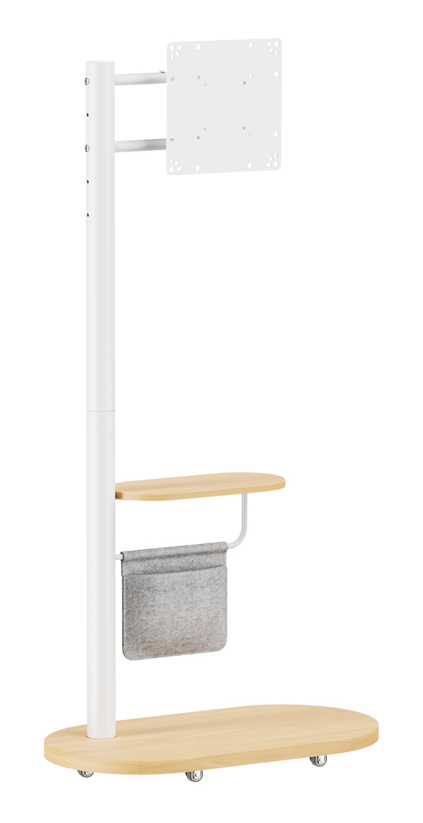 BRATECK βάση τηλεόρασης δαπέδου FS54-22T-02W, 17-43", έως 15kg, με ράφι & ροδάκια, λευκή 3 BRATECK βάση τηλεόρασης δαπέδου FS54-22T-02W, 17-43", έως 15kg, με ράφι & ροδάκια, λευκή