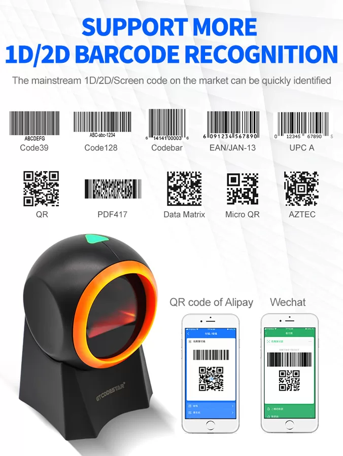 GTCODESTAR επιτραπέζιο barcode scanner GT-8800F, 1D & 2D, ενσύρματο, μαύρο 7 GTCODESTAR επιτραπέζιο barcode scanner GT-8800F, 1D & 2D, ενσύρματο, μαύρο - Image 5
