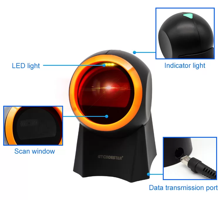 GTCODESTAR επιτραπέζιο barcode scanner GT-8800F, 1D & 2D, ενσύρματο, μαύρο 8 GTCODESTAR επιτραπέζιο barcode scanner GT-8800F, 1D & 2D, ενσύρματο, μαύρο - Image 6