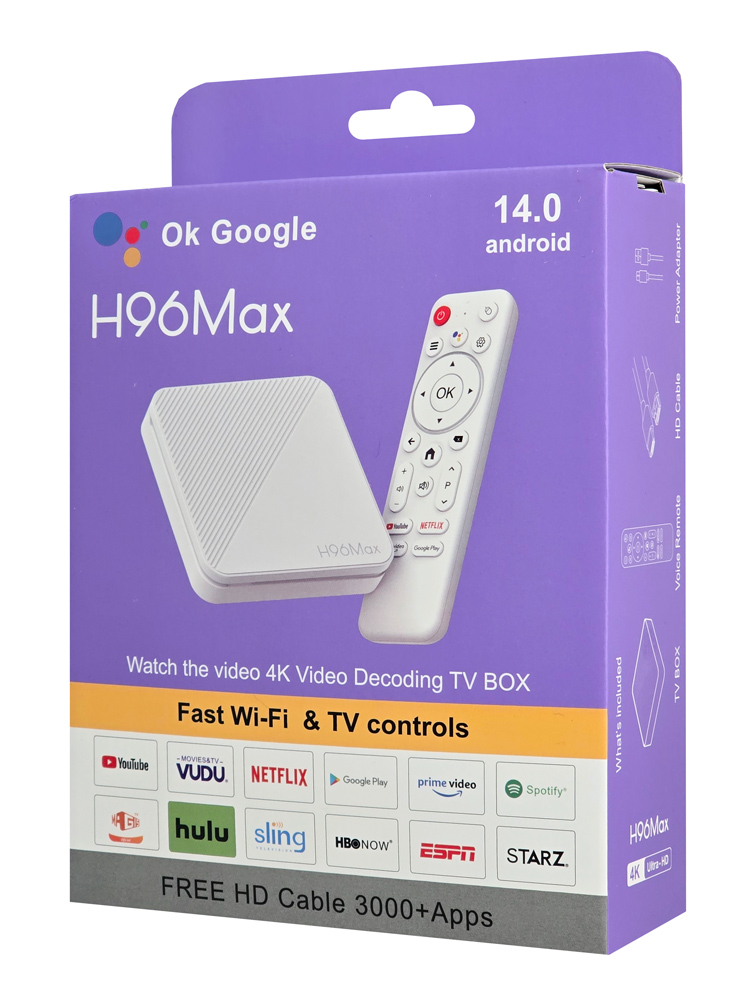 H96 MAX TV Box H313, 4K, 2/16GB, WiFi 6, Bluetooth, Android 14 5 H96 MAX TV Box H313, 4K, 2/16GB, WiFi 6, Bluetooth, Android 14 - Image 3
