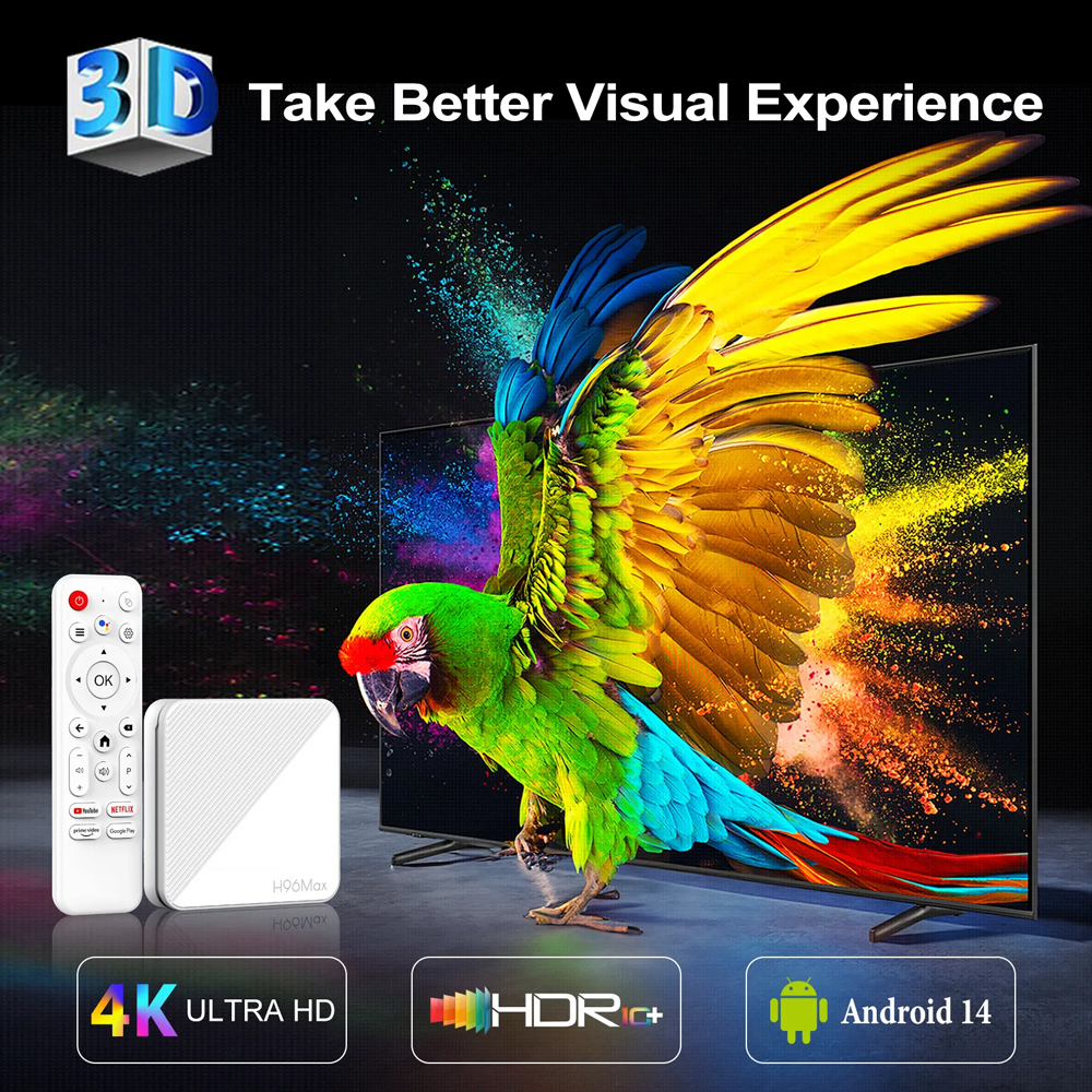 H96 MAX TV Box H313, 4K, 2/16GB, WiFi 6, Bluetooth, Android 14 9 H96 MAX TV Box H313, 4K, 2/16GB, WiFi 6, Bluetooth, Android 14 - Image 7