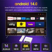 H96 MAX TV Box H618 Plus, 8K, 4/32GB, WiFi 6, Bluetooth, Android 14 4