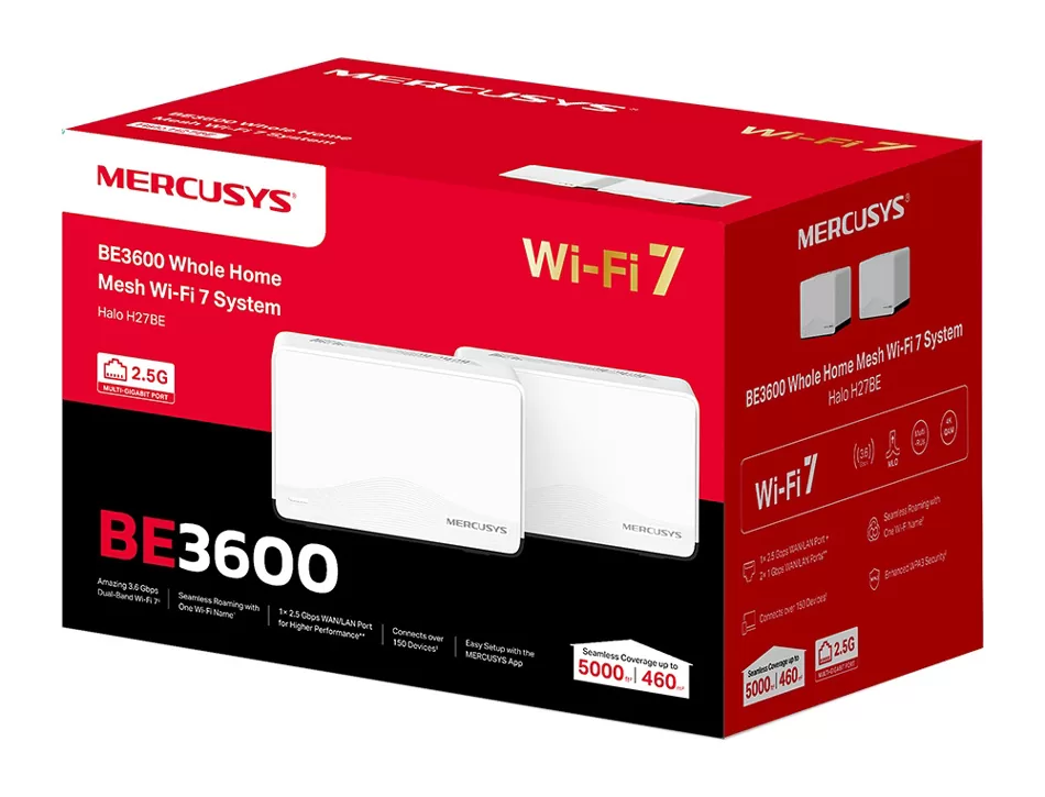 MERCUSYS Whole Home Mesh Wi-Fi 7 System Halo H27BE, 3.6Gbps Dual Band, 2τμχ, V.1.0 9 MERCUSYS Whole Home Mesh Wi-Fi 7 System Halo H27BE, 3.6Gbps Dual Band, 2τμχ, V.1.0 - Image 7