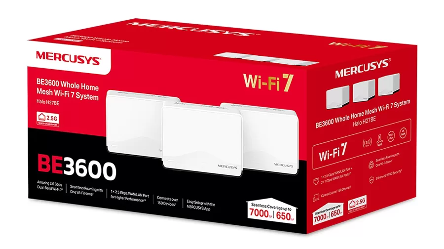 MERCUSYS Whole Home Mesh Wi-Fi 7 System Halo H27BE, 3.6Gbps Dual Band, 3τμχ, V.1.0 9 MERCUSYS Whole Home Mesh Wi-Fi 7 System Halo H27BE, 3.6Gbps Dual Band, 3τμχ, V.1.0 - Image 7
