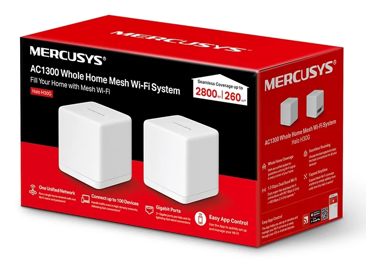 MERCUSYS Mesh Wi-Fi System Halo H30G, 1.3Gbps Dual Band, 2τμχ, Ver. 1.0 6 MERCUSYS Mesh Wi-Fi System Halo H30G, 1.3Gbps Dual Band, 2τμχ, Ver. 1.0 - Image 4