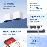 MERCUSYS Mesh Wi-Fi System Halo H50G, 1.9Gbps Dual Band, 3τμχ, Ver. 1.0 2