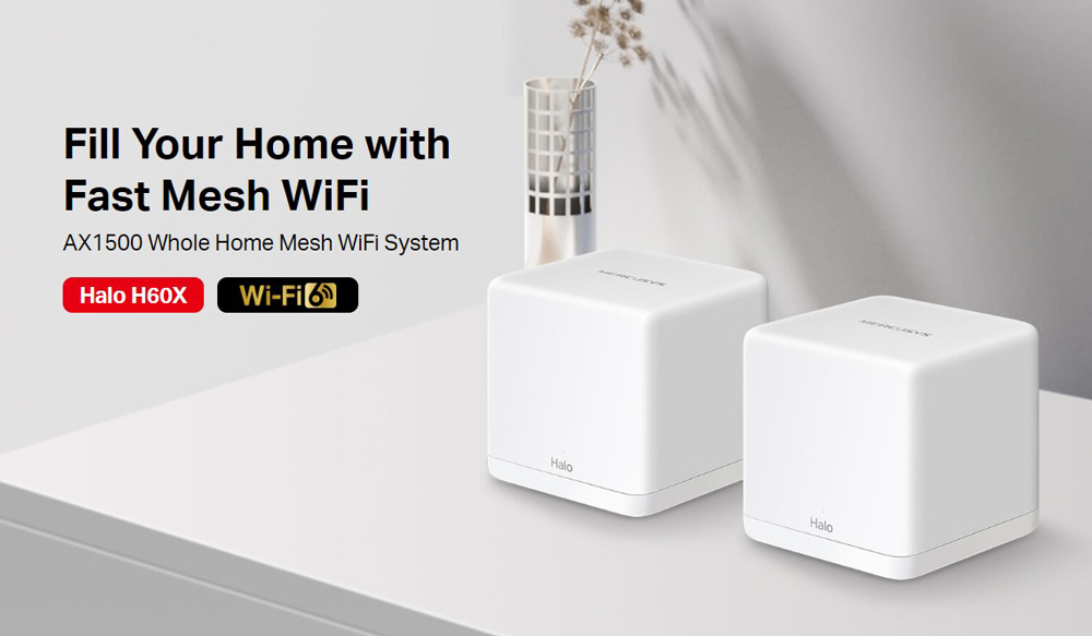 MERCUSYS Mesh WiFi 6 System Halo H60X, 1500Mbps Dual Band, 2τμχ, V.1.0 4 MERCUSYS Mesh WiFi 6 System Halo H60X, 1500Mbps Dual Band, 2τμχ, V.1.0 - Image 2