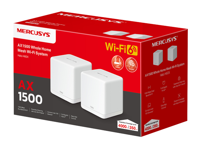 MERCUSYS Mesh WiFi 6 System Halo H60X, 1500Mbps Dual Band, 2τμχ, V.1.0 10 MERCUSYS Mesh WiFi 6 System Halo H60X, 1500Mbps Dual Band, 2τμχ, V.1.0 - Image 8