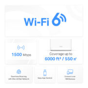 MERCUSYS Mesh WiFi 6 System Halo H60X, 1500Mbps Dual Band, 3τμχ, V.1.0 3