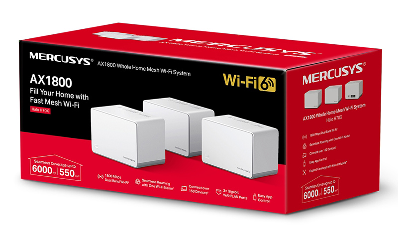 MERCUSYS Mesh Wi-Fi 6 System Halo H70X, 1.8Gbps Dual Band, 3τμχ, V. 1.20 7 MERCUSYS Mesh Wi-Fi 6 System Halo H70X, 1.8Gbps Dual Band, 3τμχ, V. 1.20 - Image 5